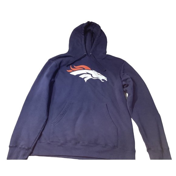 Denver Broncos Hooded Sweatshirt Size Large NFL Apparel Made In Honduras Pocket - Picture 2 of 11